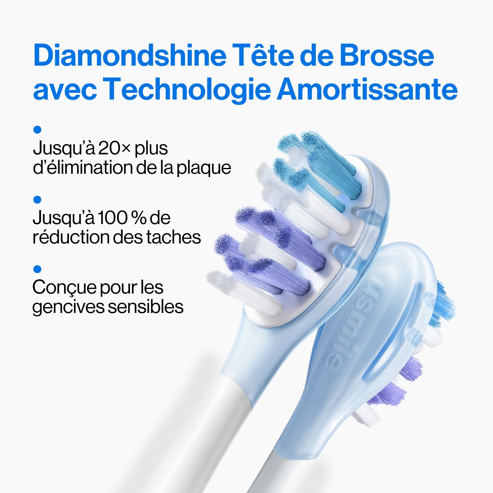 Tête de brosse Sonicare usmile avec coussin d'air – Compatible avec toutes les brosses à dents usmile