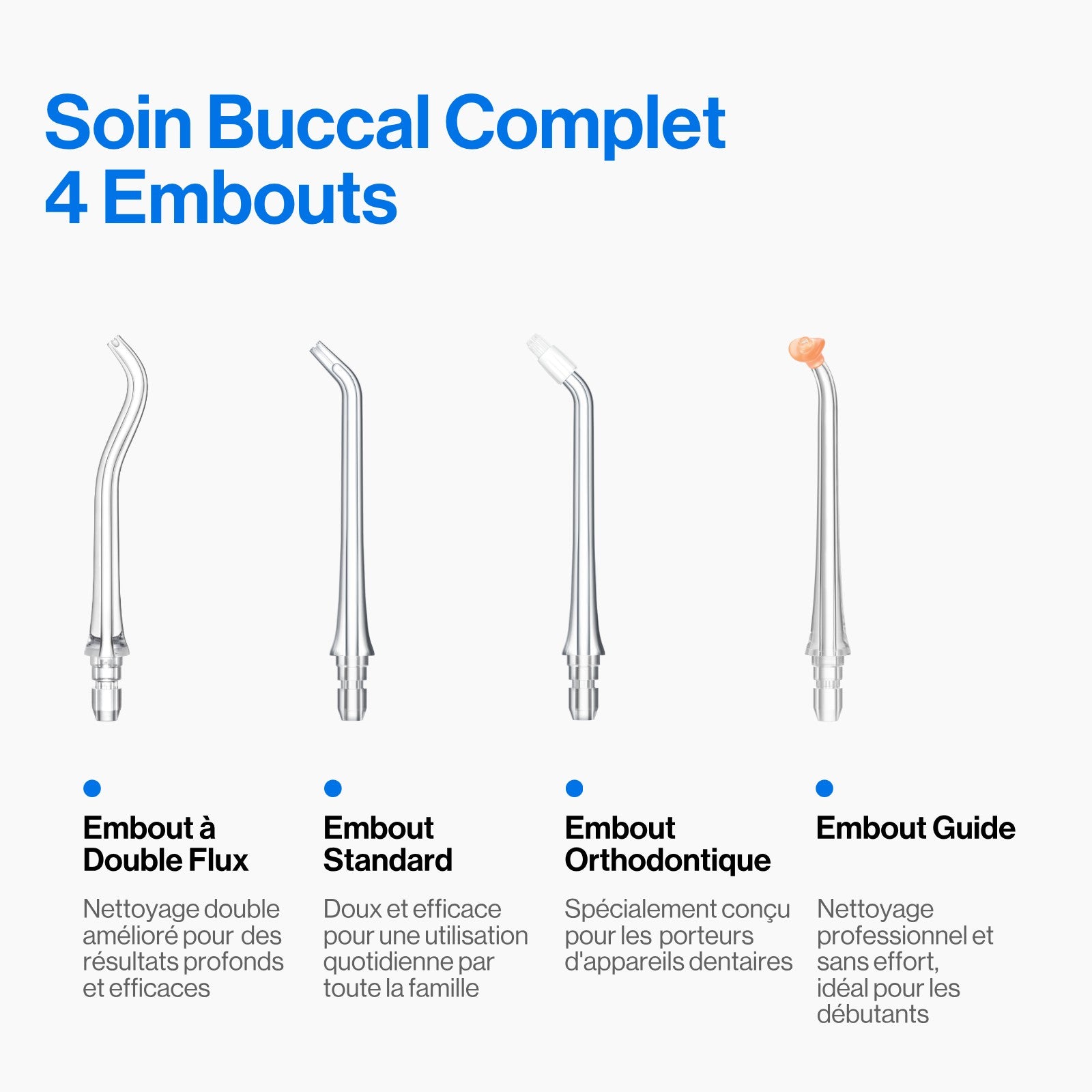 Buse de rechange Dual-Flow usmile — Jet et spray pour un nettoyage en profondeur