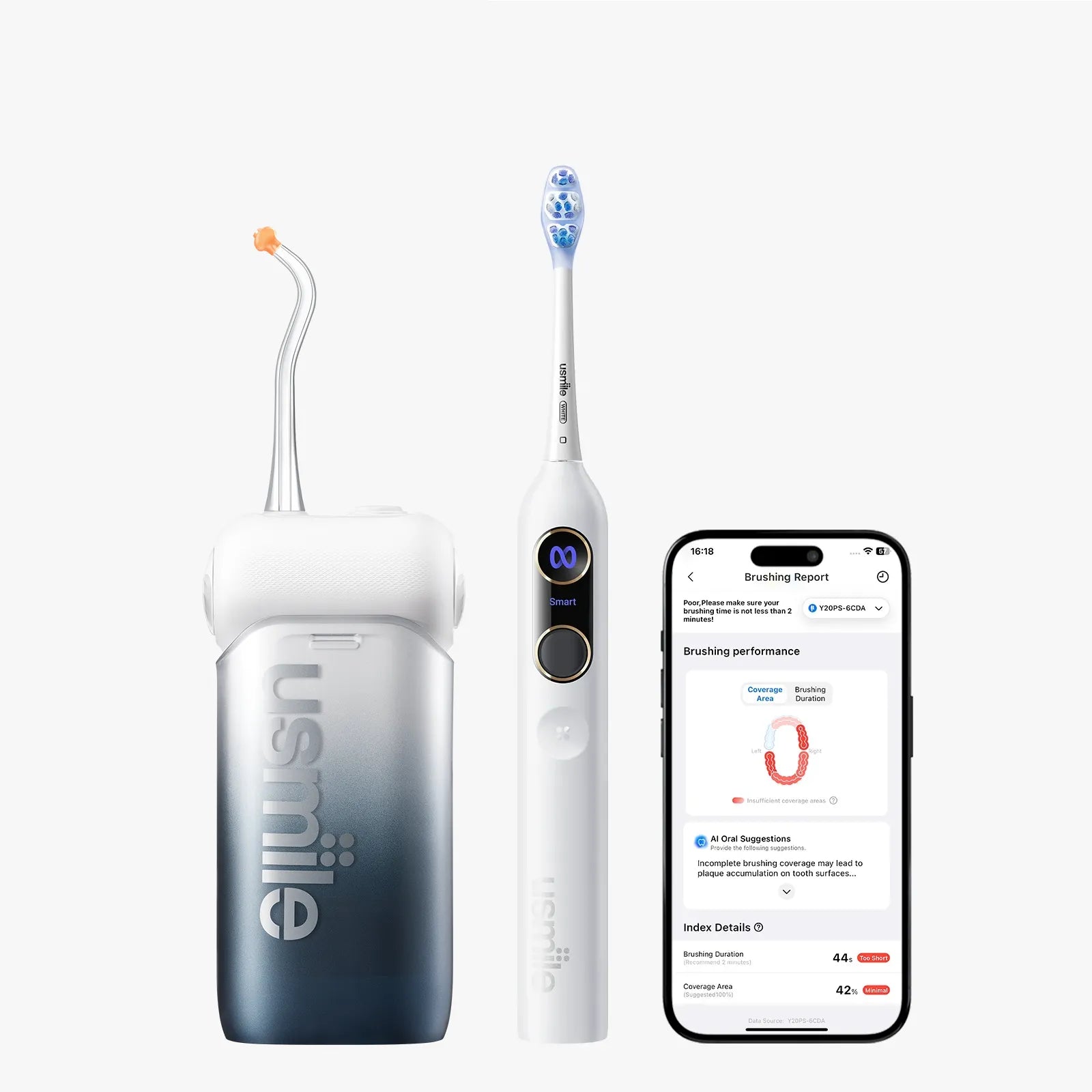 usmile Y20 PRO Brosse à dents électrique x C10 hydropulseur dentaire