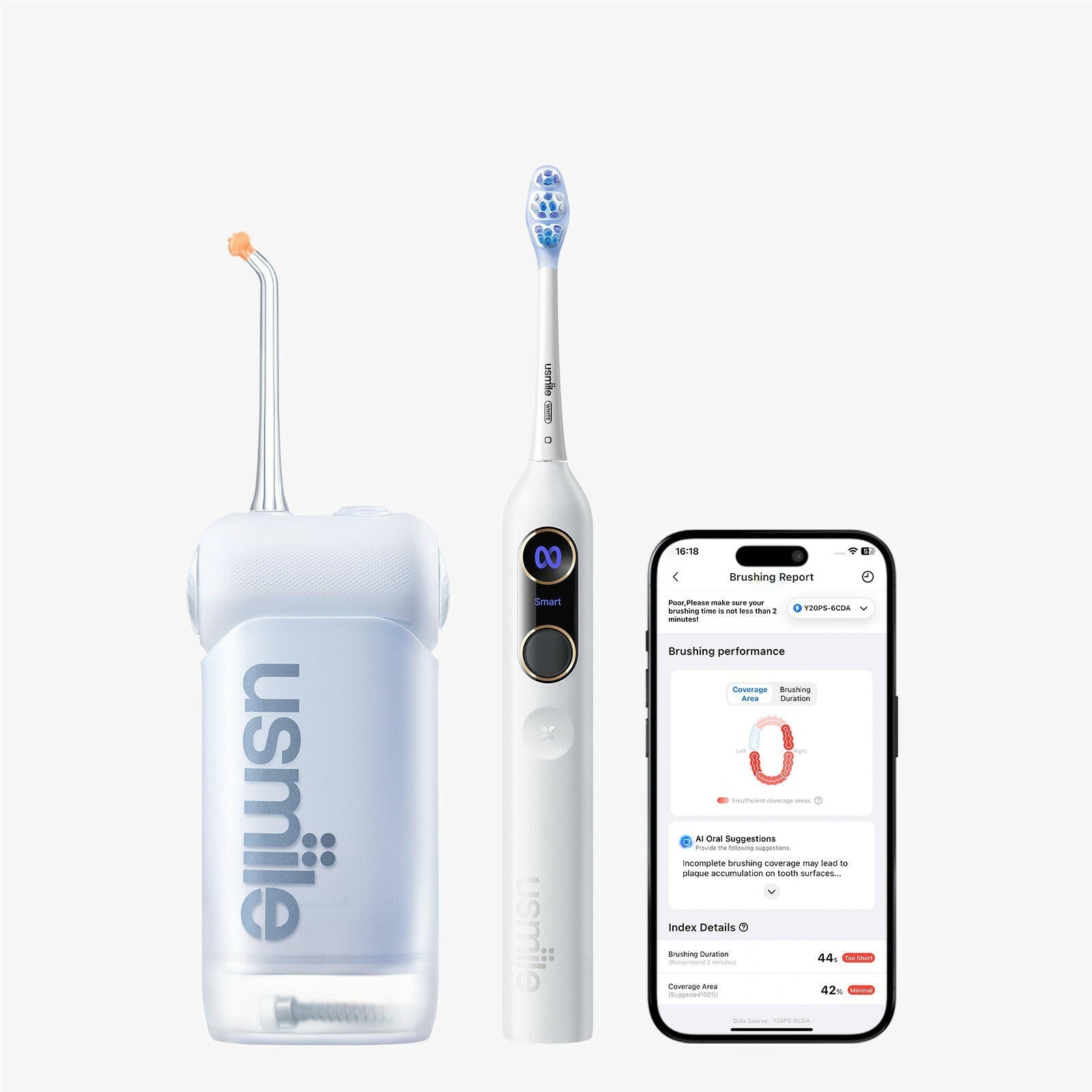 usmile Y20 PRO Brosse à dents électrique x C10 hydropulseur dentaire