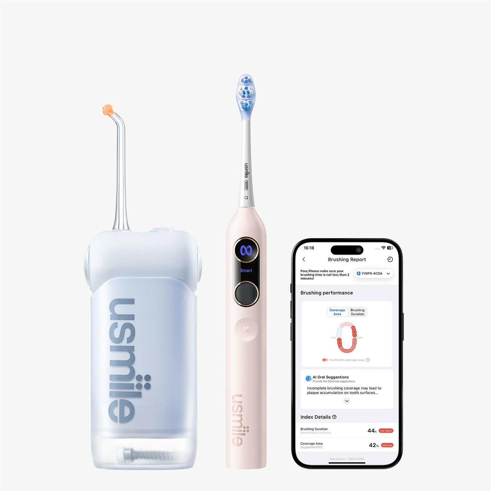 usmile Y20 PRO Brosse à dents électrique x C10 hydropulseur dentaire