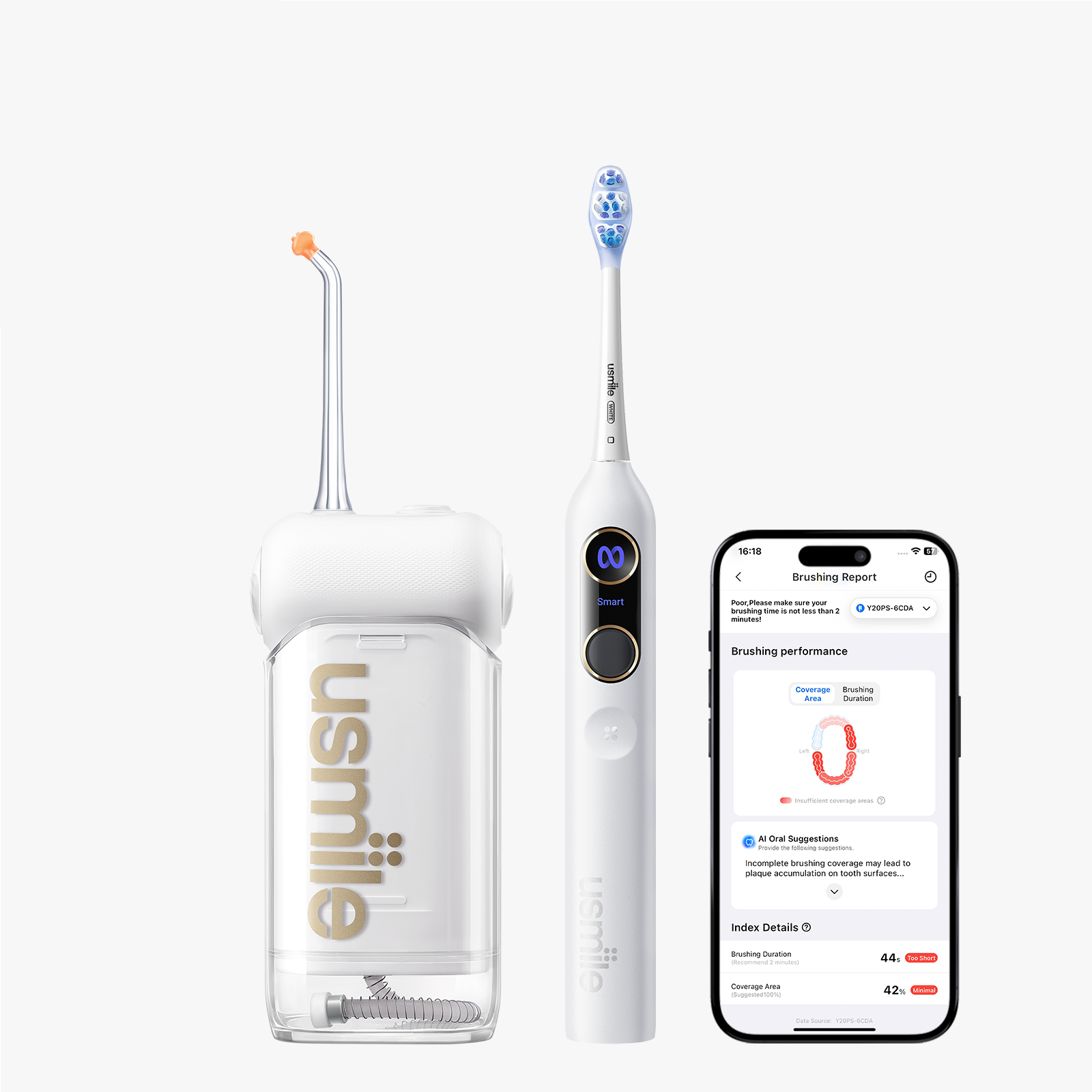 usmile Y20 PRO Brosse à dents électrique x C10 hydropulseur dentaire