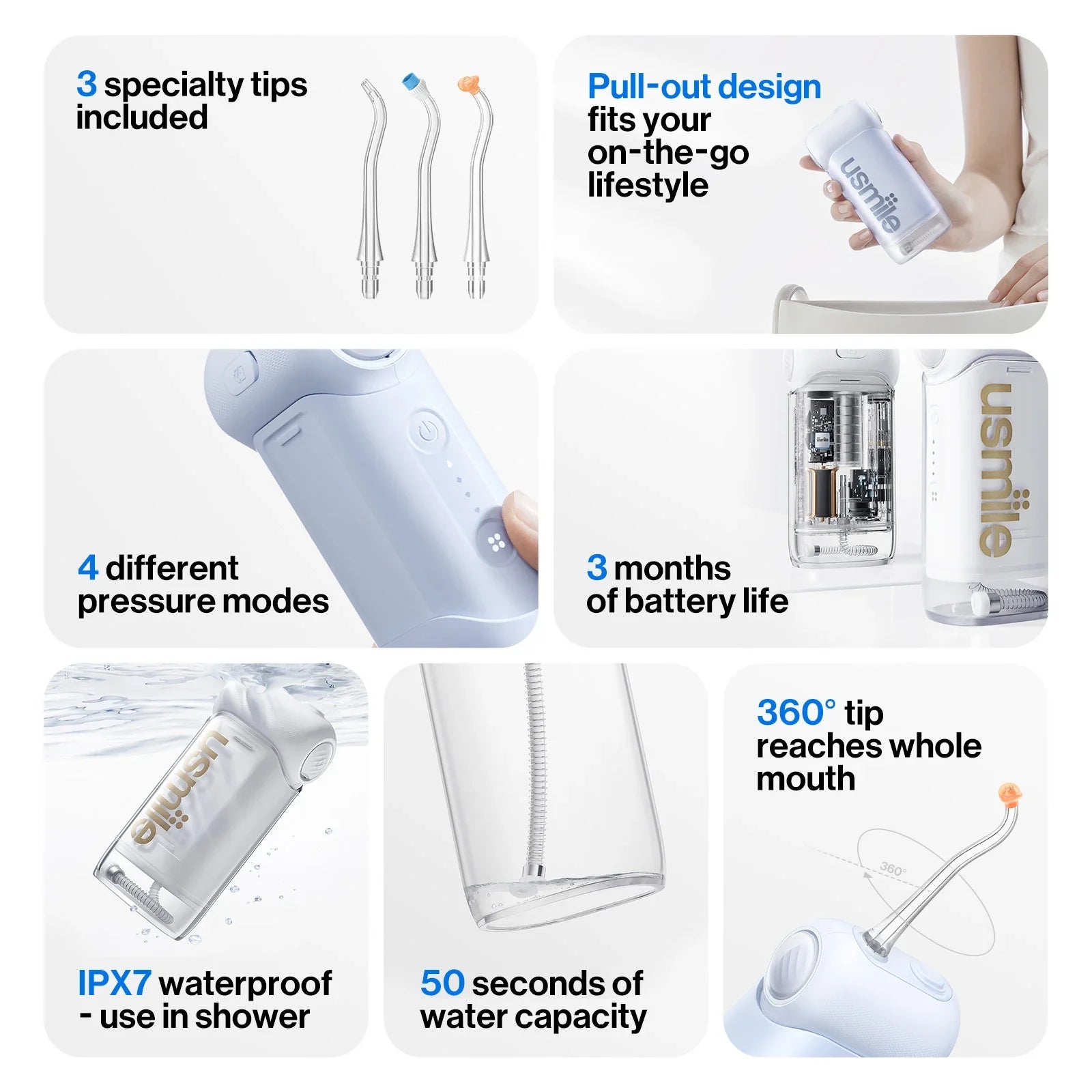 usmile C10 hydropulseur dentaire portable